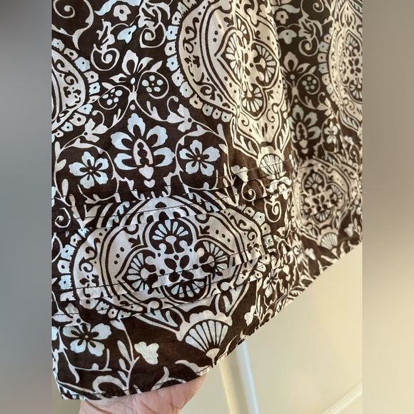 Ann Taylor Brown & White Patterned Elegant Lined Skirt women’s size 4 - Picture 5 of 14